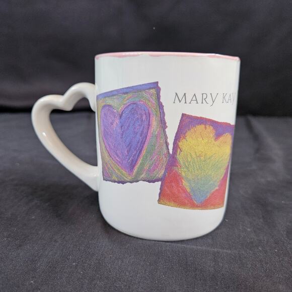 Mary Kay Hearts Mug Colorful Artsy Coffee Cup Tea Drinkware Collectible - Picture 1 of 8